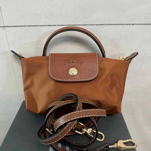 Longchamp Le Pliage Mini Canvas Tote Brown - Picture 1 of 6